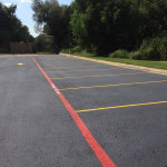 Firelane and Parking Lot Striping after Sealcoat and Crackfill